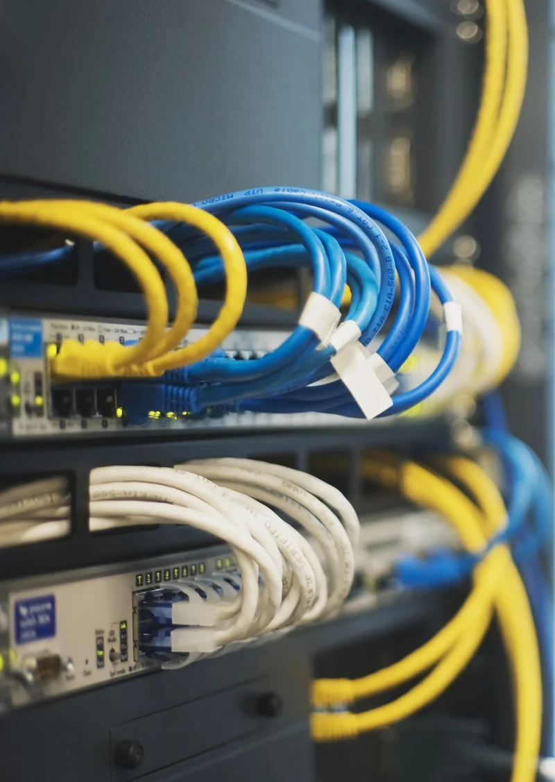 IT Service Arbeitsplatz mit Computer, NAS und Netzwerkhardware
