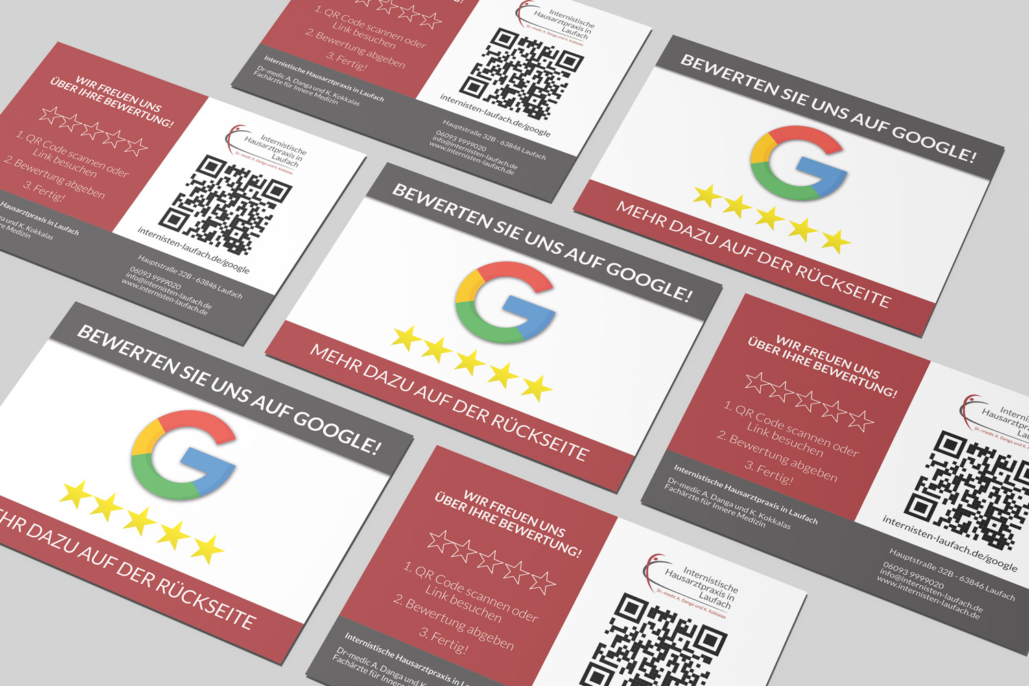 Hausarztpraxis Laufach: Klappkarte · QR-Code