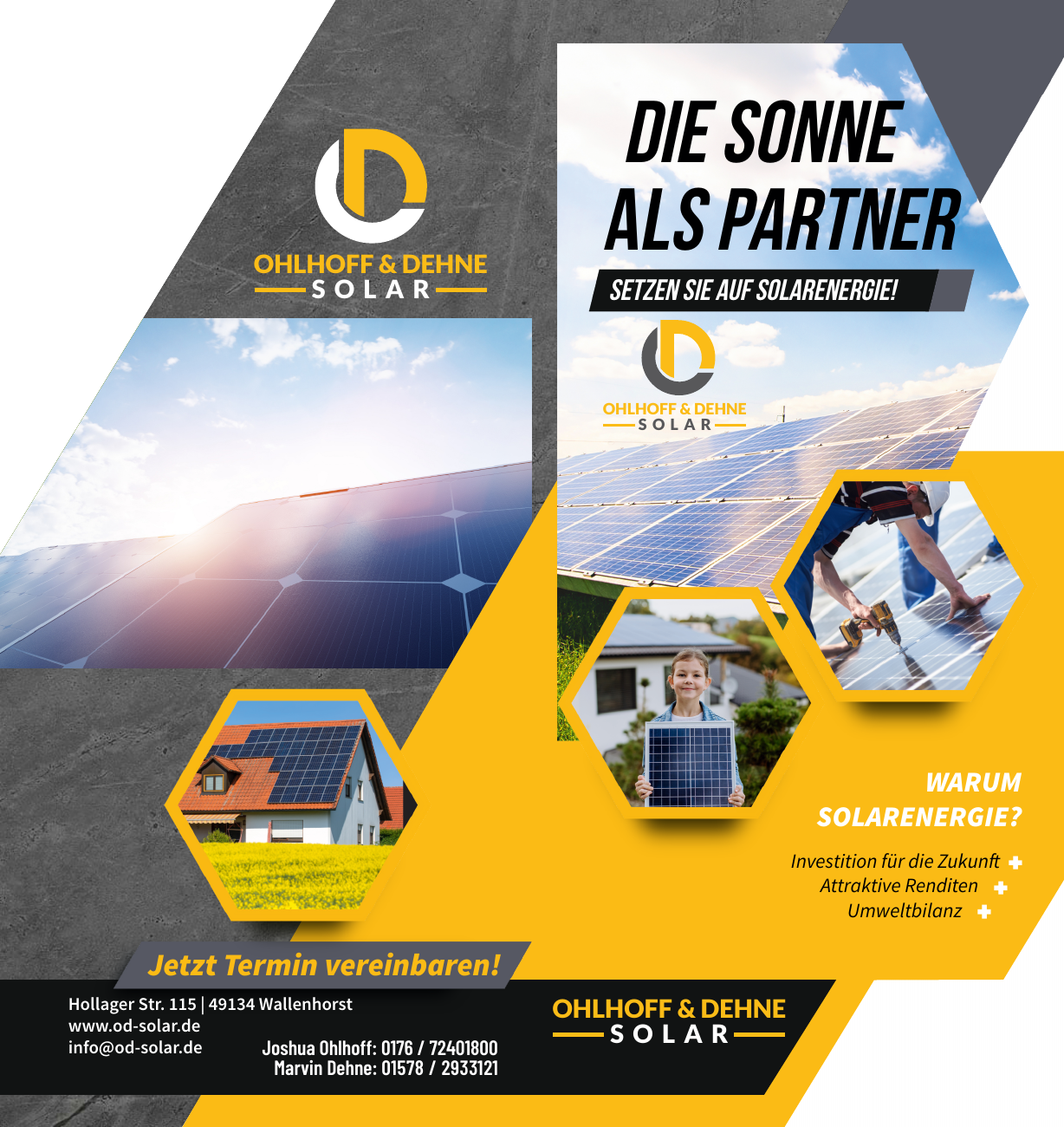 Solarenergie-Flyer für Ohloff und Dehne Solar