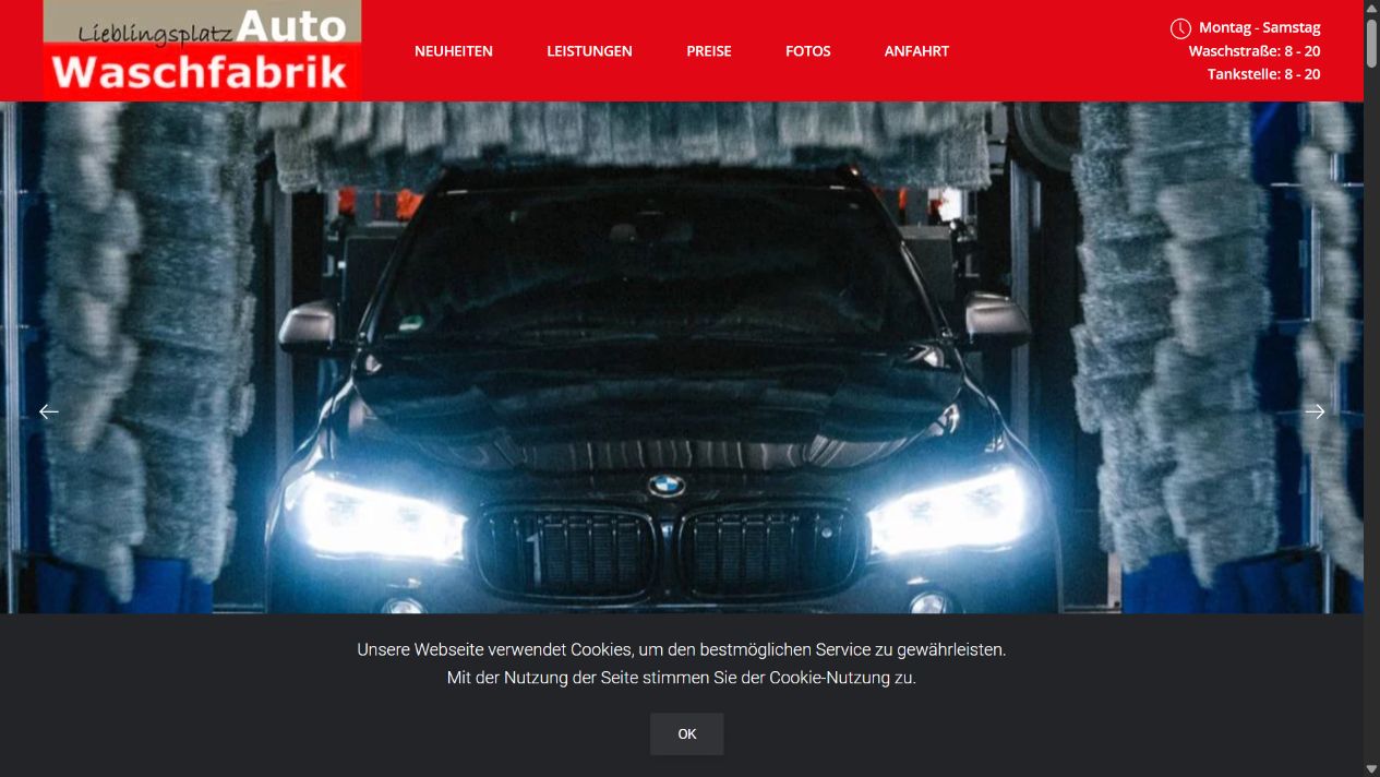 Website für Auto Waschfabrik