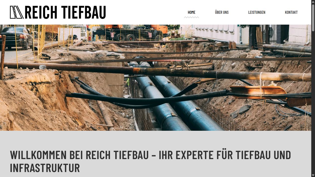 Website für Reich Tiefbau